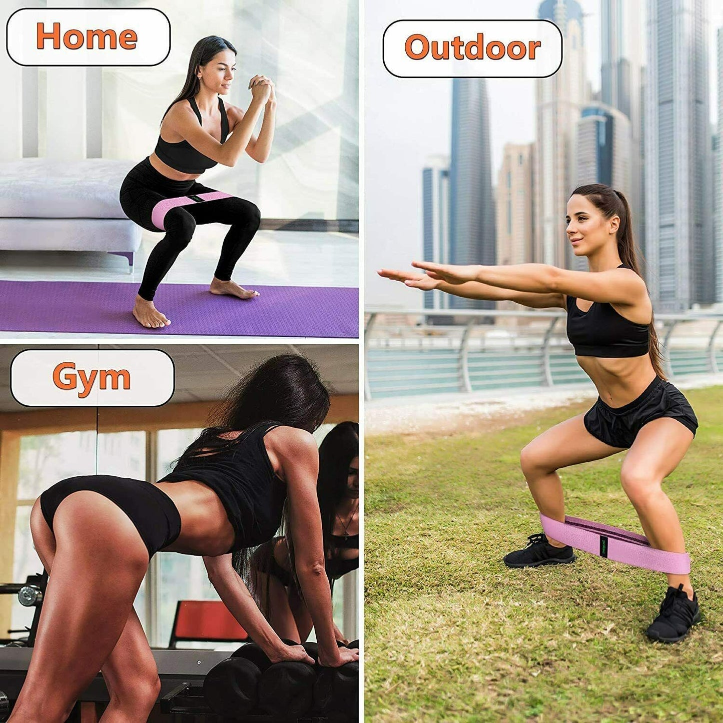 Workout Resistance Bands Loop Set Fitness Yoga Legs & Butt Workout Exercise Band - Jolie Divinity