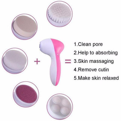 5 in 1 Electric Pore Facial Cleansing Brush - Jolie Divinity